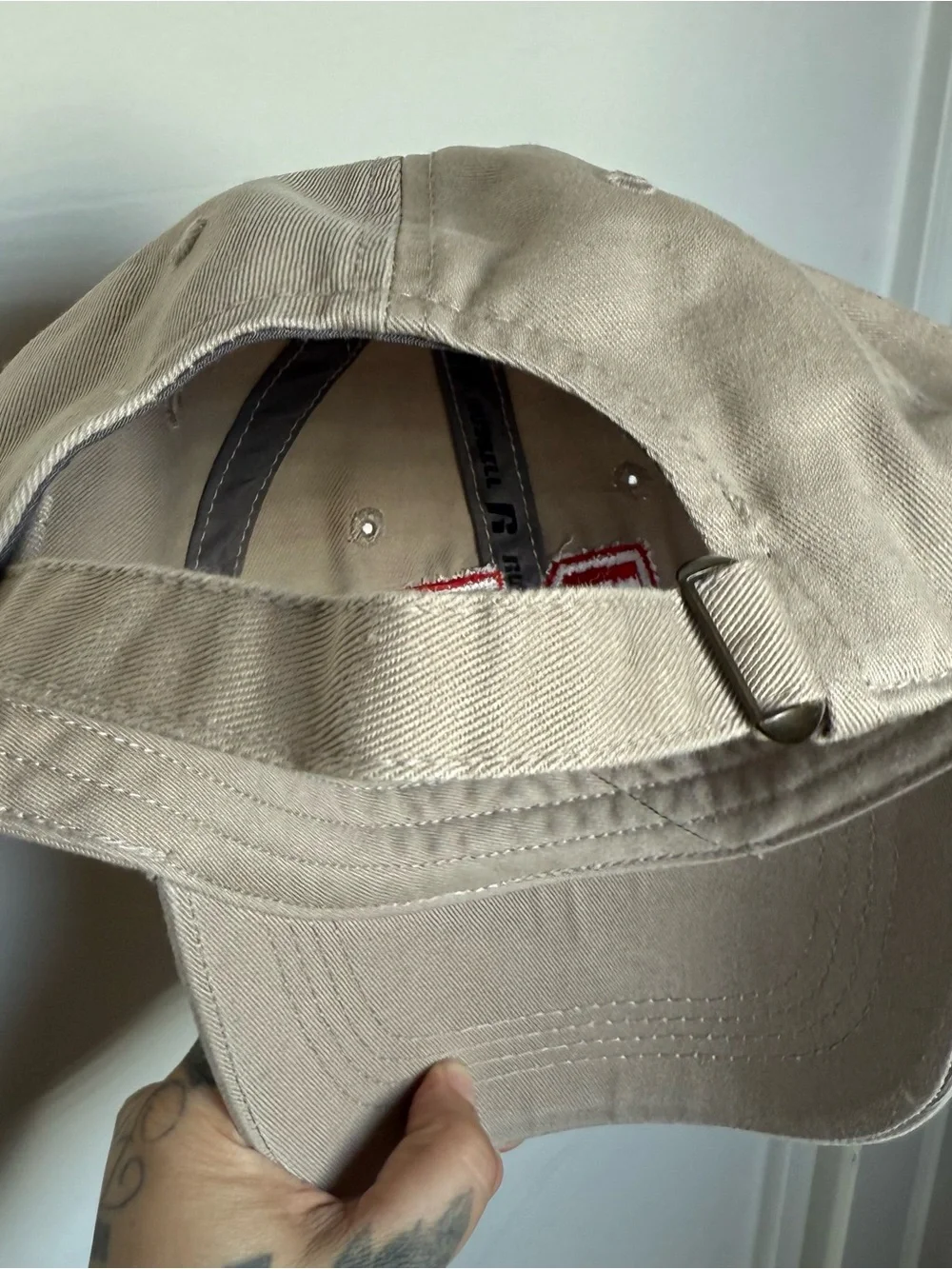 Russell Athletic Beige Nebraska Huskers Cap with Red Embroidery